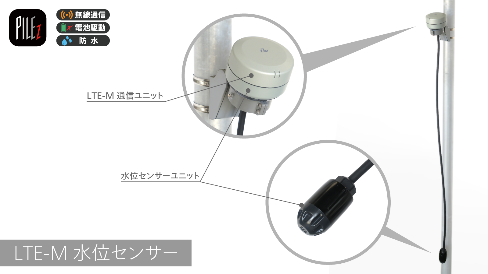 PILEz LTE-M 水位センサー｜センサーデバイス｜IoTデバイス（BraveGATE対応）｜製品情報｜株式会社Braveridge